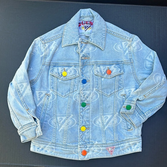 New J BALVIN GUESS Denim Girls Jacket SZ 6 - Picture 1 of 5